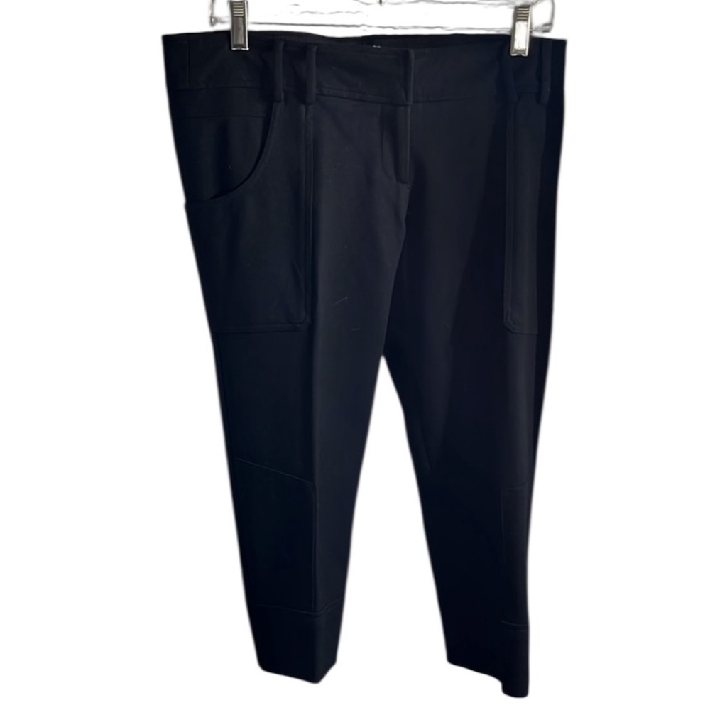 DVF Diane Von Furstenberg size 12 black zip front cropped belt loops pockets